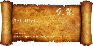 Ipi Ulrik névjegykártya
